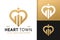 Heart Town Estate Logo Design, brand identity logos vector, modern logo, Logo Designs Vector Illustration Template