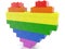 Heart of toy blocks in LGBT colors
