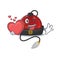 With heart traditional chinese hat cartoon character mascot style