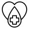 Heart treatment icon outline vector. Cardio medicine