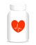 Heart treatment pill bottle medicine health concept/