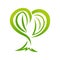 Heart tree eco friendly illustration.Abstract tree logo