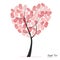 Heart tree with finger prints vector