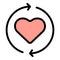 Heart trust relationship icon vector flat