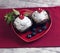 Heart with two berry muffins