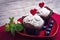 Heart with two berry muffins