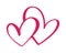 Heart two love sign. Icon on white background. Romantic symbol linked, join, passion and wedding. Template for t shirt