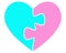 The heart of two puzzles - blue and pink - is a symbol of two halves. Love and Monogamous traditional relationships between a man