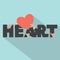 Heart Typography With Hearts Symbol Design