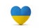 Heart with Ukrainian flag - Concept of stop war and pray for Ukraine