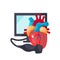 Heart ultrasound concept in flat style, vector