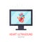 Heart ultrasound concept in flat style, vector