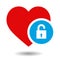 Heart and unlock icon