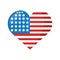 Heart with usa flag icon