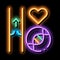 Heart Vaisseau Sanguin Biomaterial neon glow icon illustration