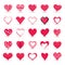 Heart valentine icon set