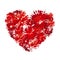 Heart Valentine`s day love funny beautiful delicate pattern watercolor red flowers cornflower