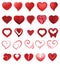 Heart on valentines day in love vector lovely red sign on hearted celebration and greeting card with loving and