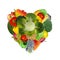 Heart from various fruits and vegetables