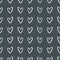 Heart vector background pattern. White textured chalk hearts seamless repeat resource.