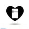 Heart vector black icon, Love symbol - fridge in heart. Valentines day sign, emblem, Flat style for graphic and web design like re