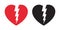 Heart vector icon logo valentine broken flash light thunder symbol cartoon illustration sign