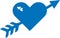 Heart vector icon, Love icon, Heart Love blue vector icon.