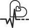 Heart vector icon, Love icon, Heartbeat black vector icon