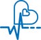 Heart vector icon, Love icon, Heartbeat blue vector icon