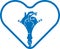 Heart vector icon, Love icon, Heartbeat icon, Love breath blue vector icon.