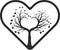 Heart vector icon, Love icon, Love tree black vector icon