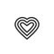 Heart vector logotype, line outline art symbol or decoration design, graceful elegant heart shape sign clipart