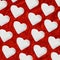 Heart on a vibrant red soft dusty background. Valentine love aesthetic pattern design.Abstract copy space