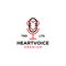 Heart voice podcast vintage logo icon illustration Premium