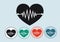 Heart wave icons