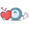 With heart Waves coin mascot cartoon