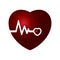 heart waves in heart. Vector illustration decorative design
