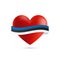 Heart with waving Estonia flag. Vector illustration.