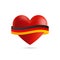 Heart with waving Germany flag. Vector illustration.