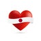 Heart with waving Japan flag. Vector illustration.