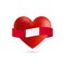 Heart with waving Peru flag. Vector illustration.