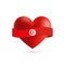 Heart with waving Tunisia flag. Vector illustration.