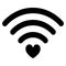 Heart wifi icon black