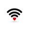 Heart wifi. Vector heart connect icon