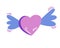 Heart with wings. Cartoon heart. Perfect for print, stickers, Valentines day. Symbol of love. Flat Style Vector Illustration