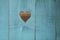 Heart in a wooden blue background