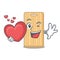 With heart wooden cutting board mascot cartoon