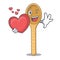 With heart wooden spoon mascot cartoon