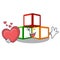 With heart wooden toy with character Wooden blocks