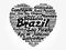 Heart word cloud with List of cities in Brazil